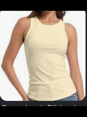 Sleeveless Ribbed Tank Top in Cream